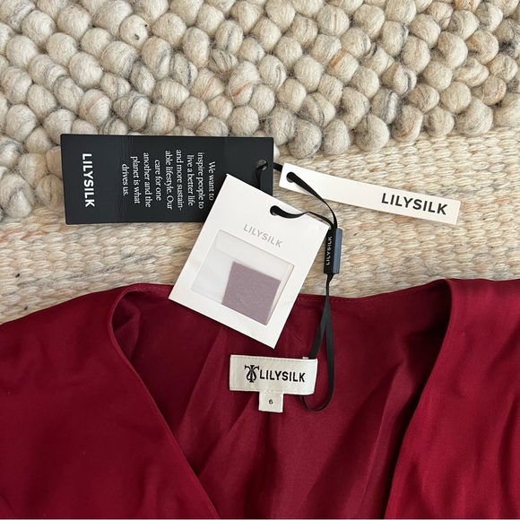 Lilysilk Burgundy Mini Dress - Picture 3 of 6